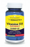 Vitamina D3 Naturala 5000 UI, 60 capsule vegetale, Herbagetica