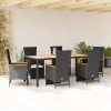 VidaXL Set mobilier de grădină cu perne, 7 piese, negru, poliratan 3277517