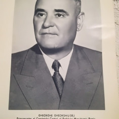 Afis Gheorghe Gheorghiu Dej, comunism, stalinism, 23 x 16 cm, anii 50