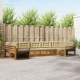 vidaXL Seturi de canapele 7 pcs Natural și Bej Lemn Solid de Acacia 3374073