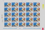 Romania 2003-Lp 1615-Ziua marcii postale romanesti--Palatul Loyd coala 25 timbre, Nestampilat