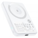 Baterie Externa Wireless Acefast M25, 5000mAh, 20W, PD + FQI, 1 x QI - 1 x USB-C, Alba