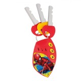 Chei Auto Spiderman AS cu Sunete, Alarma si Baterii Incluse, Multicolor, Jucarie Baieti 3+