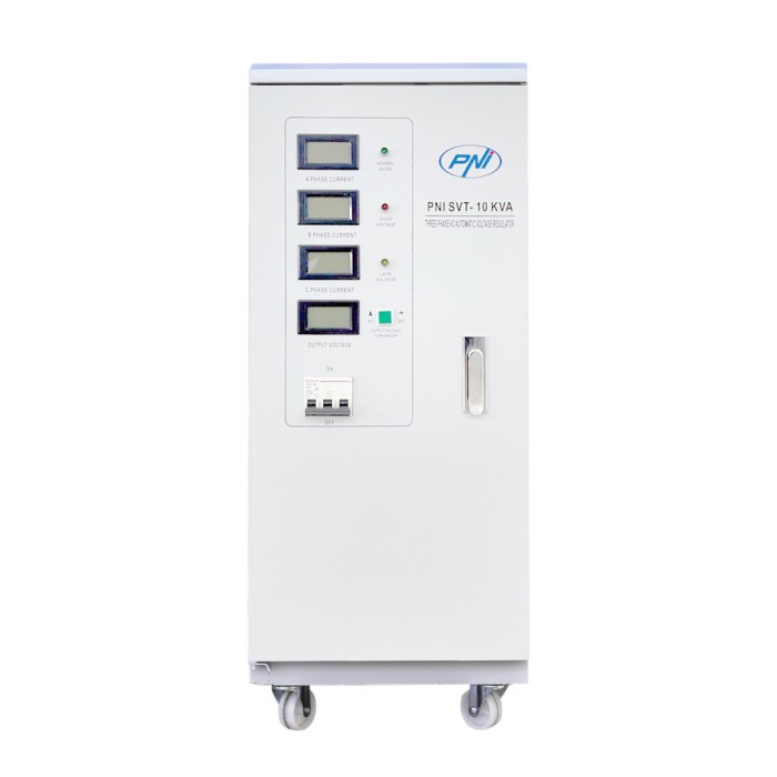 Resigilat : Stabilizator de tensiune trifazat PNI SVT-10K cu servomotor, 10000VA,