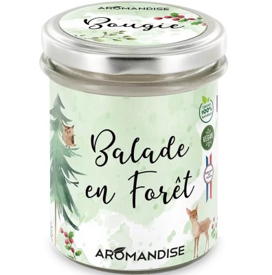 Lumanare parfumata naturala Plimbare in Padure, vegana, 150g Aromandise foto