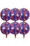 Balonuri din folie de carnaval 4D, pachet de 6, decorație circ cu heliu &ndash; roșu și albastru, 22 in, Oem