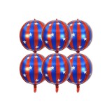 Balonuri din folie de carnaval 4D, pachet de 6, decorație circ cu heliu &ndash; roșu și albastru, 22 in