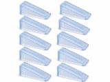 Cumpara ieftin Set 10 opritoare usa, transparente 9.5 x 4 x 2.8 cm, silicon antiderapant cu suprafata striata, pene pentru blocarea si mentinerea usilor deschise