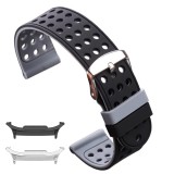 Curea silicon cu doua fete compatibila Samsung Galaxy Watch8 40mm, Negru/Gri