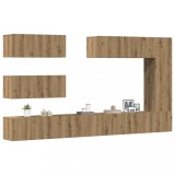 vidaXL Set dulap TV 7 piese montat pe perete Stejar artizanal