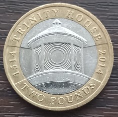 (S) MONEDA ANGLIA - 2 POUNDS 2014, ANIVERSAREA A 500 ANI - TRINITY HOUSE 1514-2014