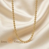 Cumpara ieftin Colier 45 cm Raza Soarelui , Colier placat cu aur 14K cu elemente circulare