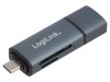Cititor card USB 3.2 5Gbps mufe USB A și USB C, Logilink
