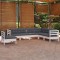 vidaXL Set mobilier grădină cu perne, 7 piese, alb, lemn masiv de pin 3096720