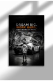 hustle_mxm_4|Motivational Canvas Poster, GT-R Night Drive Art, "Crave Success" Quote, Fuel Your Hustle 2025 | A4 (21 x 29.7 cm) - hustle_mxm_4