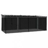 Cumpara ieftin Foisor cu pereti din plasa, antracit, 6x3 m, otel