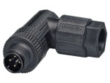 Conector mufă M12, 4 pini, cod A, &icirc;n unghi, push-lock, IP65