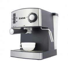 Espressor cafea Zass ZEM 04, cafea macinata + capsule, 15 bar, 850 W, capacitate 1.6 l, gri foto