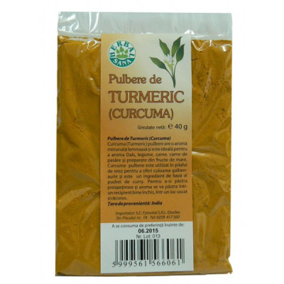 Turmeric Pulbere Herbavit 40gr foto