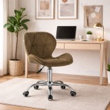 Cumpara ieftin Scaun birou Leobert Avola, rotativ, catifea maro, ergonomic, reglabil, 53.5x55x72.5-86.5 cm, max 120kg