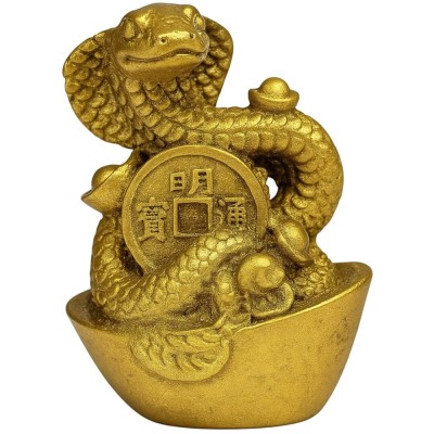 Șarpe cu monedă chinezească, statuetă feng shui 2025 foto