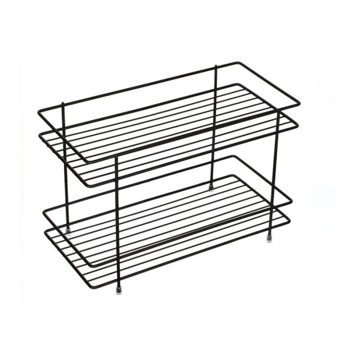 Raft cu 2 nivele, 32.5 x 15.5 x 21.5 cm, Negru