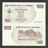 Zimbabwe 1000 Dolari 2006 UNC P-44 Bancnota Necirculata Africa