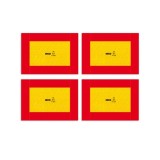SET 4 PLACUTE REFLECTORIZANTE GALBEN/ROSU 282X196 MM ALUMINIU HICO 64822