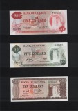 Set Guyana 1+5+10+20+50+100 dollars unc, America Centrala si de Sud