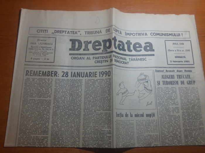 dreptatea 2 februarie 1991-articolul - interviu cu printesa margareta