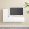 VidaXL Set dulapuri TV, 3 piese, alb, lemn prelucrat