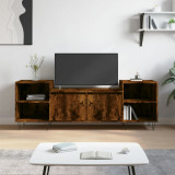 Comodă TV, stejar fumuriu, 160x35x55 cm, lemn prelucrat, vidaXL