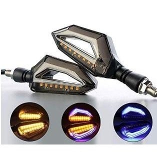 Set 2 lampi semnalizare moto, ATV, semnalizari si pozitii-galben si albastru