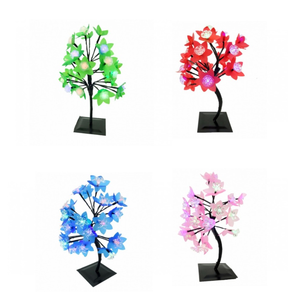 Pomisor cu flori si leduri colorate, 20 leduri, 35 cm, 4 culori ...