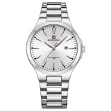 Ceas Bărbați Naviforce 9226 Argintiu &ndash; Design Business, Funcții Multiple, Rezistent la Șocuri, Rezistent la Apă 3ATM