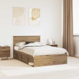 Cumpara ieftin Cadru de pat Stejar Artizanal 120 x 200 cm Lemn de pin masiv
