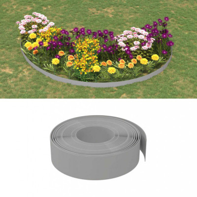 vidaXL Borduri de grădină, 5 buc, gri, 10 m 15 cm, polietilenă foto
