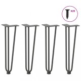 VidaXL Picioare tip agrafă pentru măsuță de cafea, 4 buc., antracit, 42 cm, oțel masiv