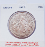 83 Jersey 1 Pound 1972 Elizabeth II (Silver Wedding) km 36 argint, Europa
