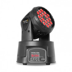 Beamz MHL, cap in mi?care, 18 x 3 W, RGB, DMX, negru foto