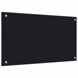 VidaXL Panou antistropi de bucătărie, negru 70x40 cm sticlă securizată