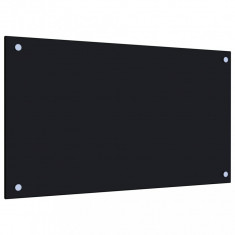 vidaXL Panou antistropi de bucătărie, negru 70x40 cm sticlă securizată