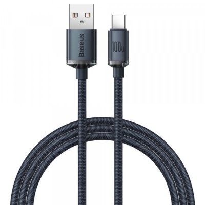 Cablu Date si Incarcare USB-A - USB-C Baseus Crystal Shine Series, 100W, 1.2m, Negru CAJY000401 foto