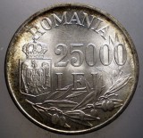R.186 ROMANIA MIHAI I 25000 LEI 1946 XF/AUNC, Argint