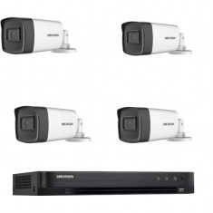 Kit supraveghere 4 camere exterior FULL HD Hikvision 40m infrarosu si DVR 4 canale Hikvision