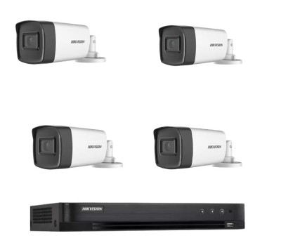 Kit supraveghere 4 camere exterior FULL HD Hikvision 40m infrarosu si DVR 4 canale Hikvision SafetyGuard Surveillance foto
