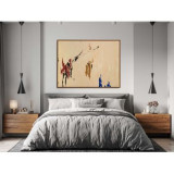 Tablou Canvas, Intaglio, Abstract, print pe panza Premium, color, pe fundal crem, pentru living, dormitor, birou CSABS12-1