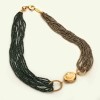 Colier agat negru hematit auriu 2mm placat aur Argint 925, 56cm. Set cu bratara si cercei Passion. Cutie cadou inclusa. Made in Italy