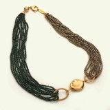 Cumpara ieftin Colier agat negru hematit auriu 2mm placat aur Argint 925, 56cm. Set cu bratara si cercei Passion. Cutie cadou inclusa. Made in Italy