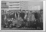 Bnk foto Ploiesti - Vedere inspre blocul 7 etaje si catedrala - anii `70, Alb-Negru, Romania de la 1950, Cladiri